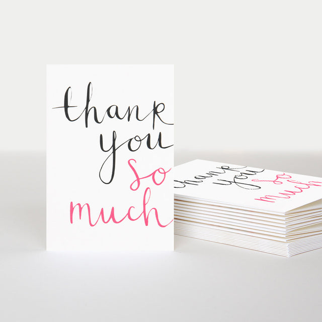 Thank You So Much Script Notecards - Pack of 10 - Caroline Gardner