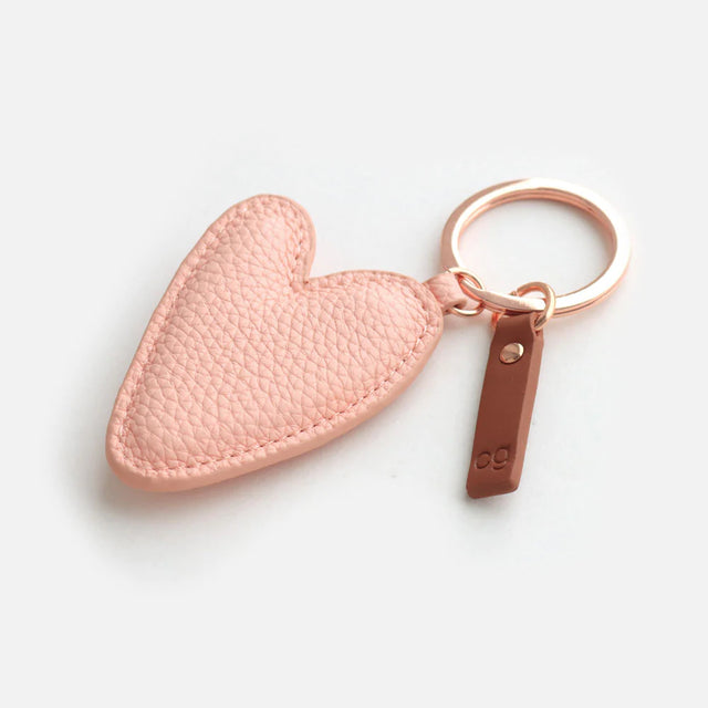 Peachy Pink Heart Keyring - Caroline Gardner