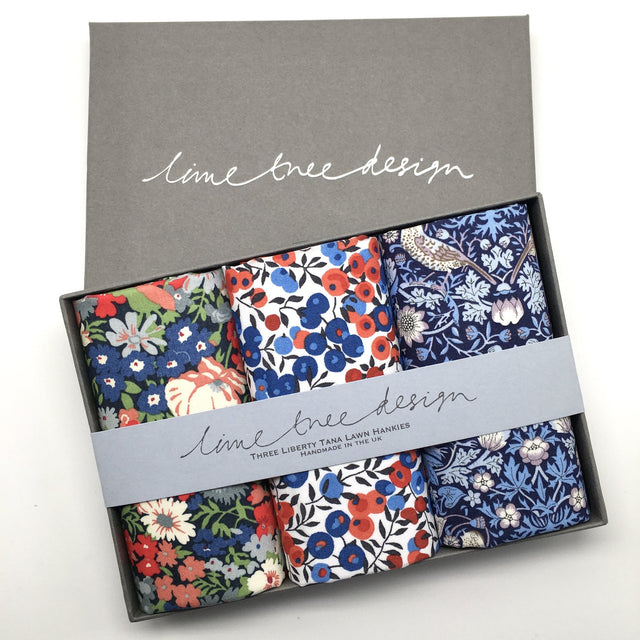 Liberty Print Cotton Hankies: Percy Thrower - Lime Tree Design