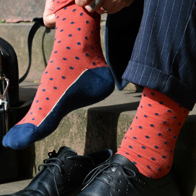 Pin Polka Men's Socks - Apple - Peper Harow