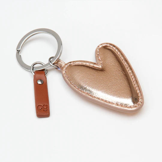 Rose Gold Heart Keyring - Caroline Gardner