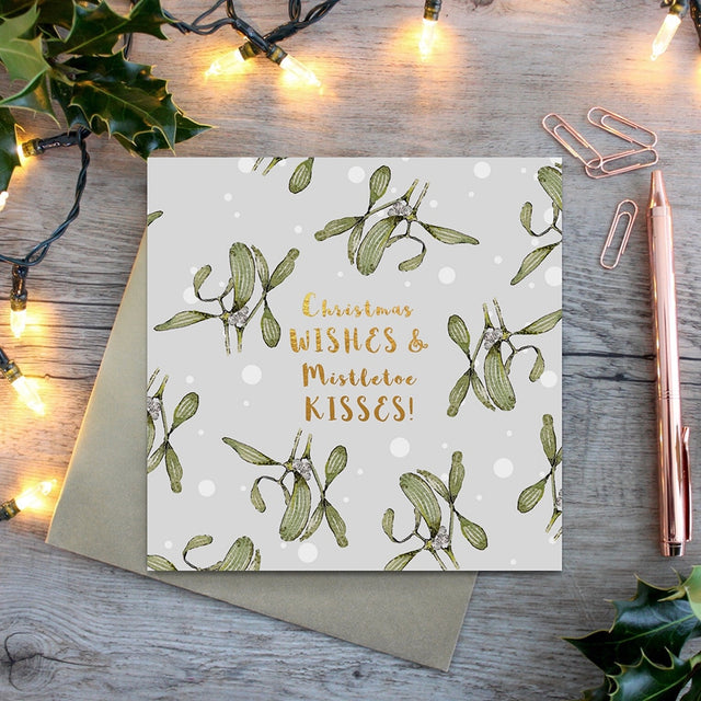 Christmas Wishes & Mistletoe Kisses Card - Toasted Crumpet