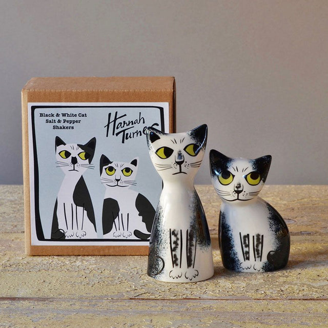 Black & White Cat Salt & Pepper Shakers