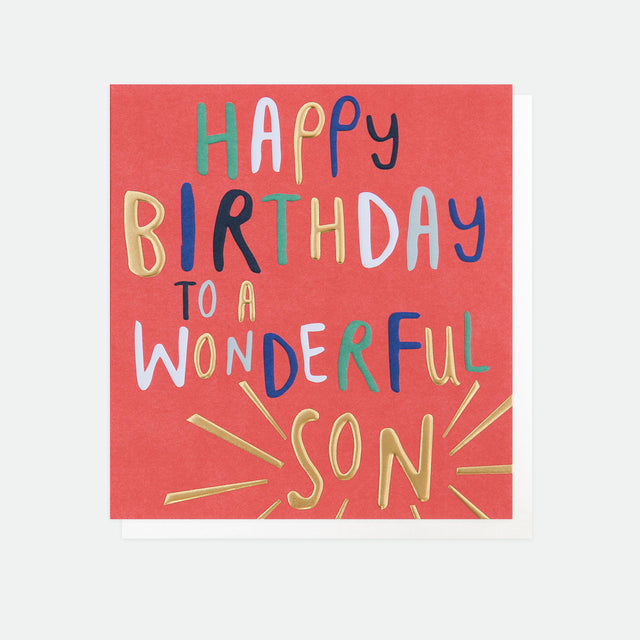 Wonderful Son Happy Birthday Card - Caroline Gardner