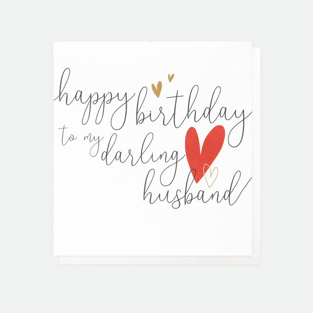Happy Birthday To My Darling Husband Birthday Card - Caroline Gardner