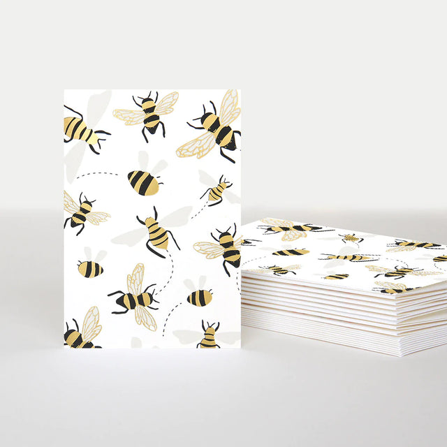 Bees Gold Foil Notecards - Caroline Gardner