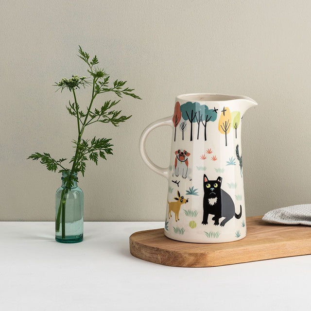 Handmade Ceramic Tall Dog Jug