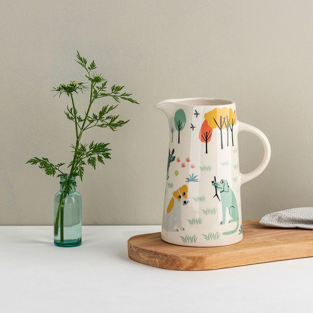 Handmade Ceramic Tall Dog Jug