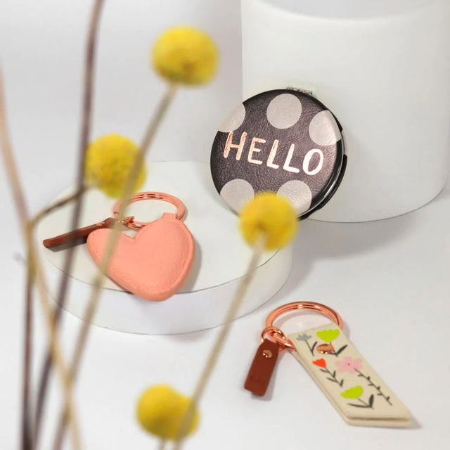 Peachy Pink Heart Keyring - Caroline Gardner