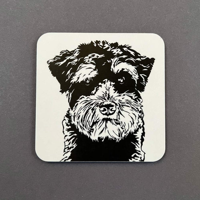 Miniature Schnauzer Coaster - Penguin Ink