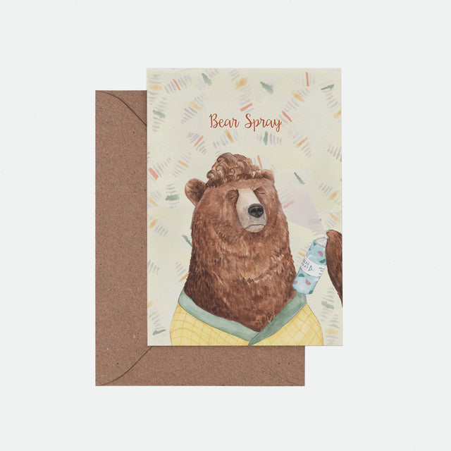 Bear Spray Illustrated Greeting Card - Mister Peebles