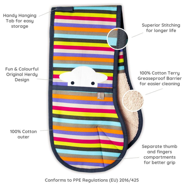 Herdy Peep Stripe Oven Gloves