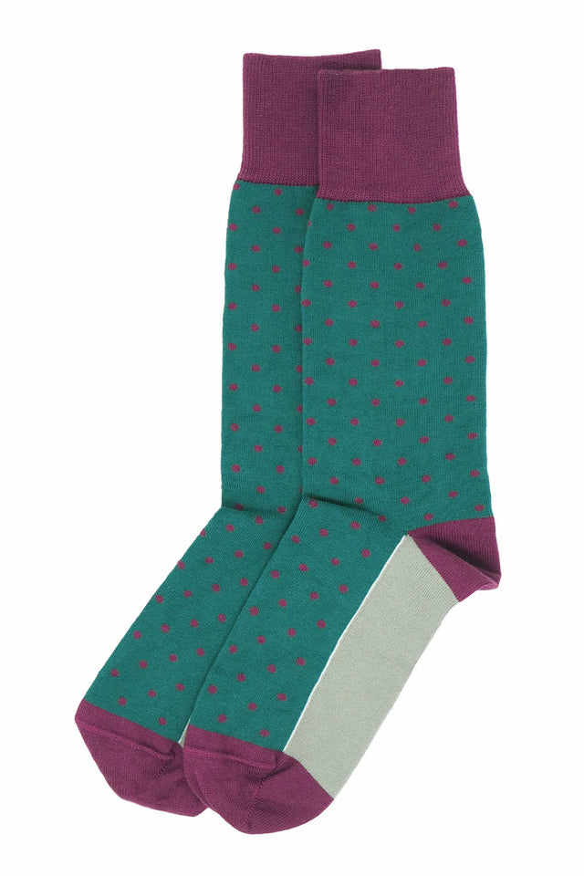 Pin Polka Men's Socks - Teal - Peper Harow