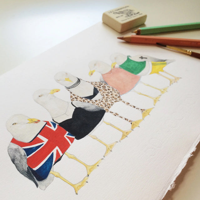 Spice Gulls Illustrated Greeting Card - Mister Peebles