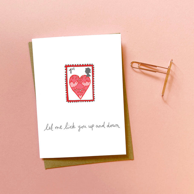 Let Me Lick You Up and Down Valentine's Day Card - You've Got Pen On Your Face