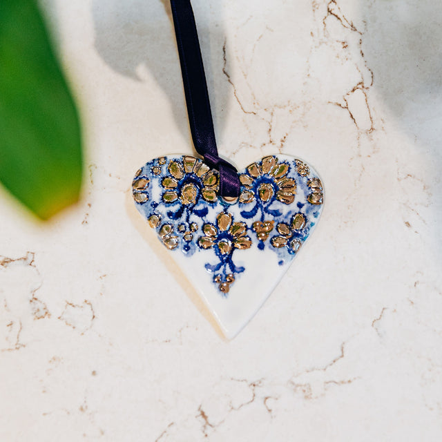 Vintage Platinum Floral Heart - Martha's Grandad