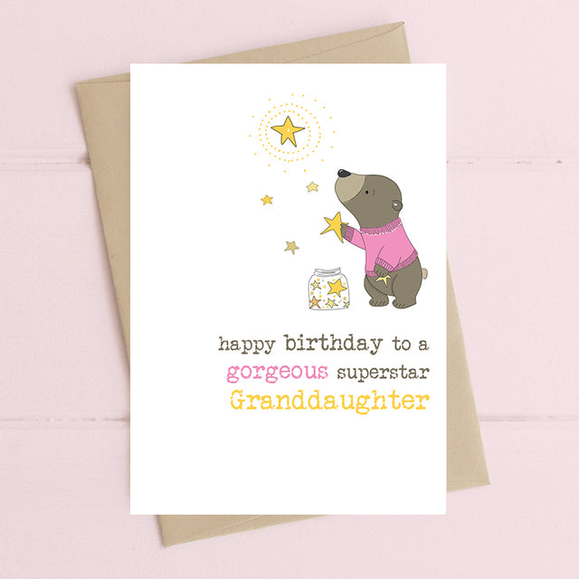 Gorgeous Superstar Granddaughter Card - Dandelion Stationery