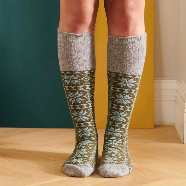 womens-lambswool-boot-socks-fair-isle-green-catherine-tough