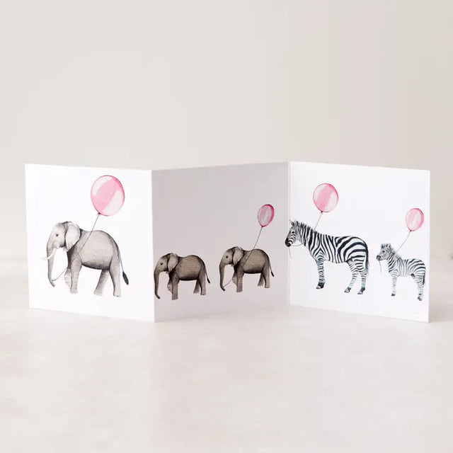 baby-elephant-pink-balloon-concertina-card-sophie-brabbins