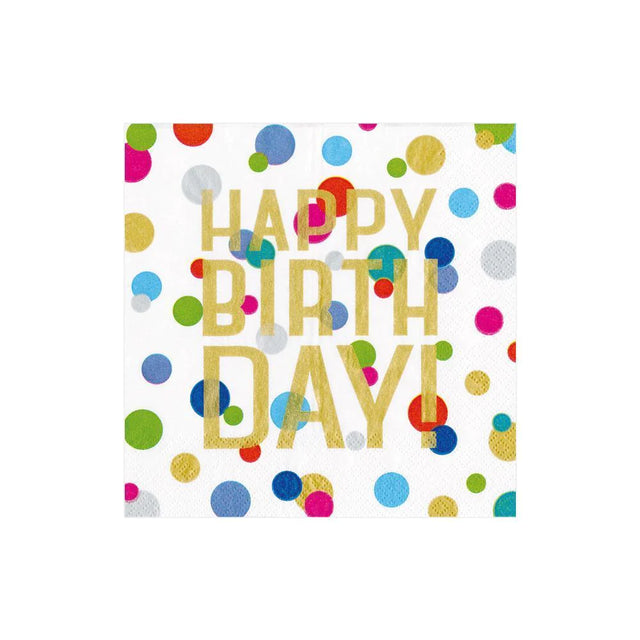 Happy Birthday Confetti Dots Large Napkins