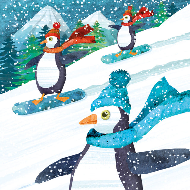 penguins-snowboarding-charity-christmas-pack-museums-galleries