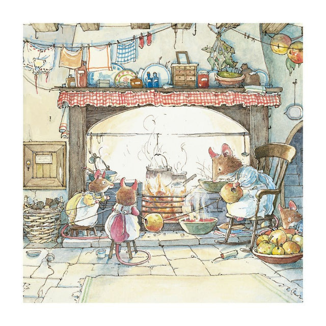Kitchen at Crabapple Cottage: Brambly Hedge Greeting Card - Museums & Galleries