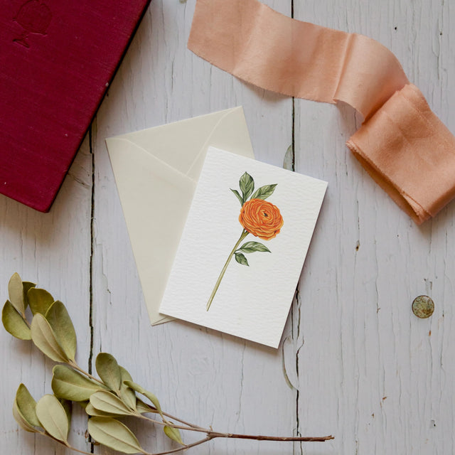 mini-orange-ranunculus-watercolour-greeting-card-sophie-brabbins