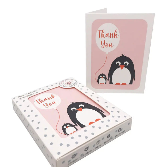 Thank You Penguins Notecard Set - Stripey Cats
