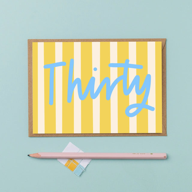 thirty-yellow-stripe-greeting-card-letterbox-lane