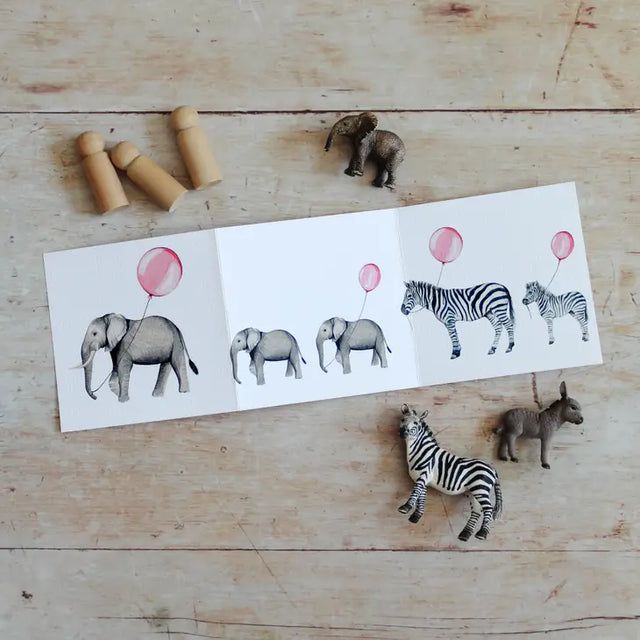 baby-elephant-pink-balloon-concertina-card-sophie-brabbins