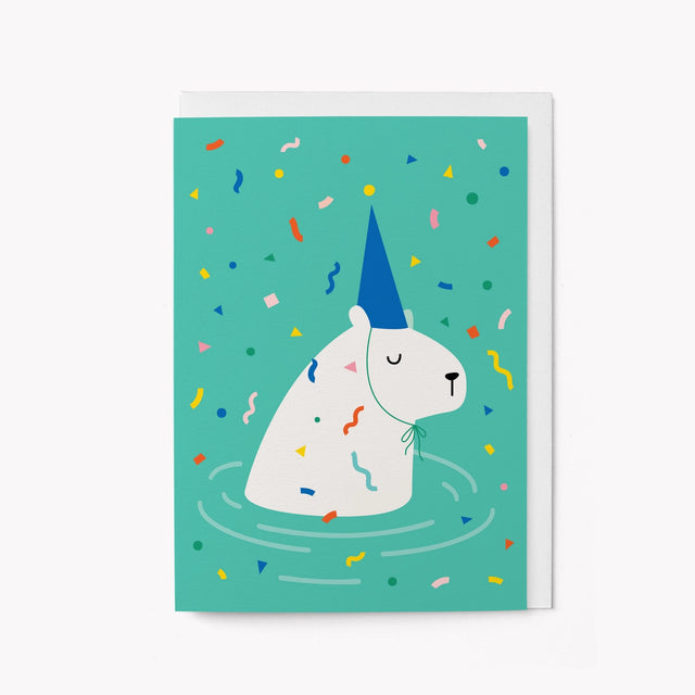 capybara-pool-party-greeting-card-graphic-factory
