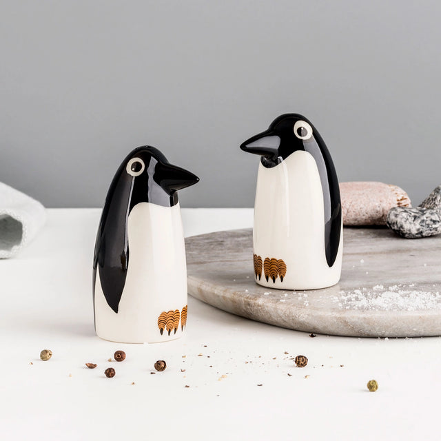 Handmade Ceramic Penguin Salt & Pepper Shakers