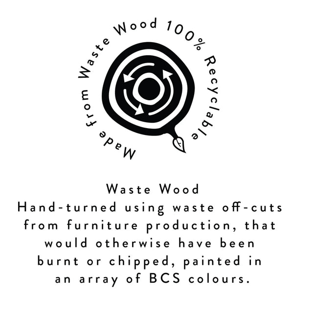 Medium Wooden Candlestick: Rust Orange