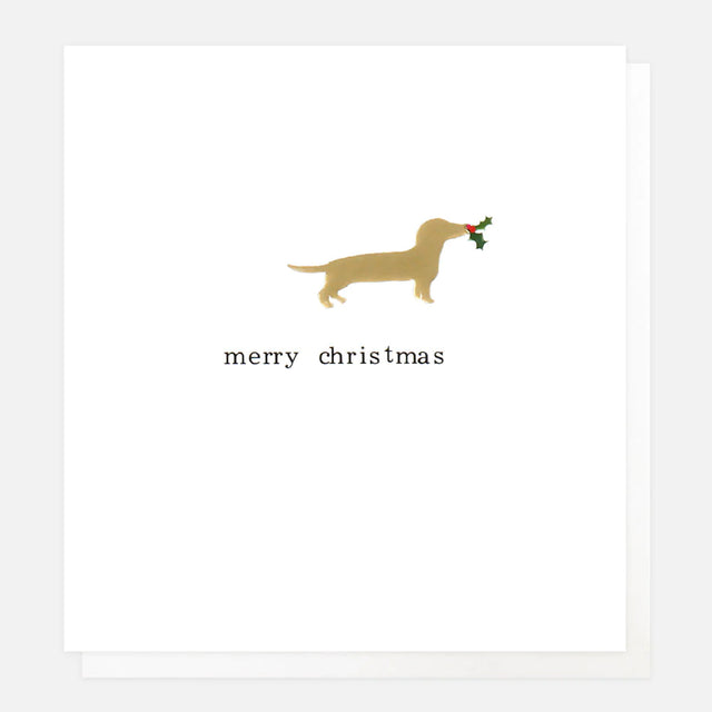 gold-sausage-dog-merry-christmas-card-caroline-gardner