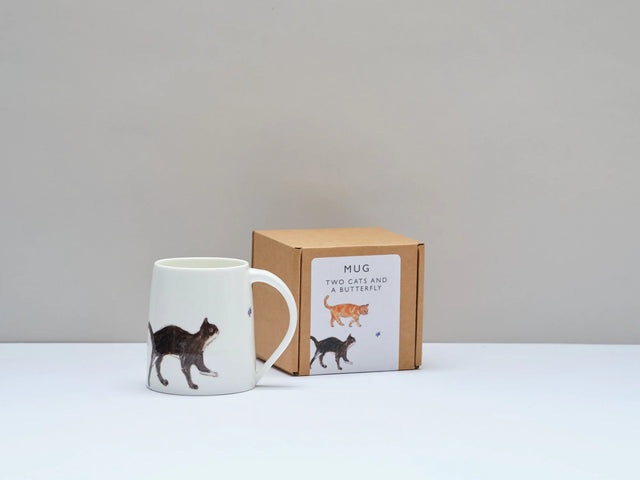 two-cats-and-a-butterfly-mug-helen-beard