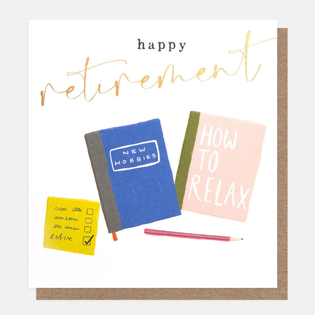 retirement-self-help-books-greeting-card-caroline-gardner