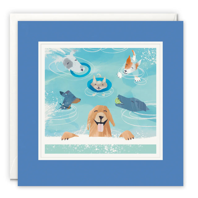 dog-day-at-the-lido-paintworks-greeting-card-james-ellis