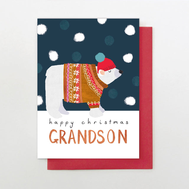 grandson-polar-bear-christmas-card-stop-the-clock-design