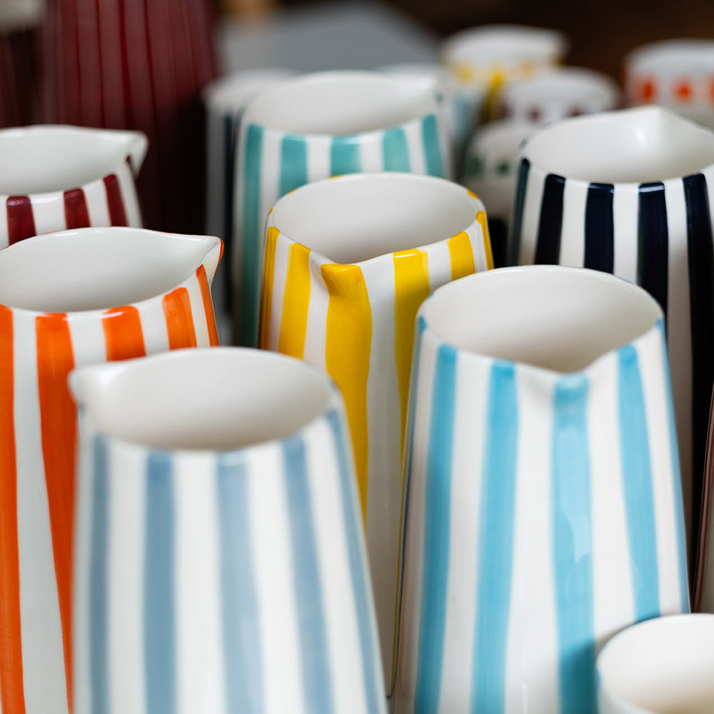 Candy Stripe Pitcher: Blue - Musango - Daisy Chain Gift Company
