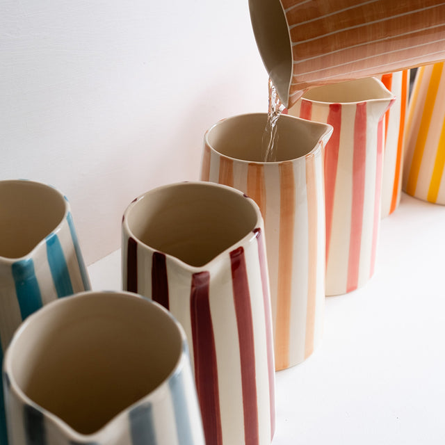 Candy Stripe Pitcher: Blue