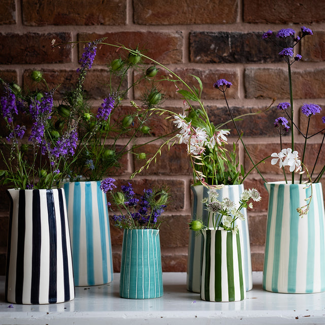 Candy Stripe Creamer: Moss Green