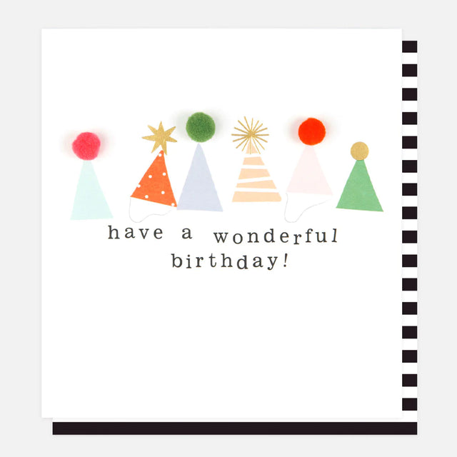 wonderful-birthday-pom-pom-hats-card-caroline-gardner