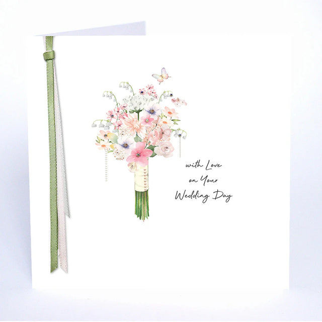 Hand Tied Wedding Bouquet: Ribbons and Roses