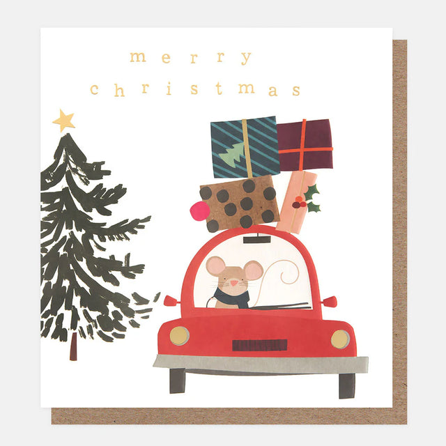 mouse-in-car-with-christmas-presents-greeting-card-caroline-gardner