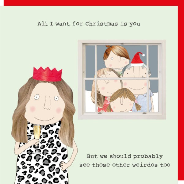one-i-love-weirdos-single-christmas-card-festive-rosie