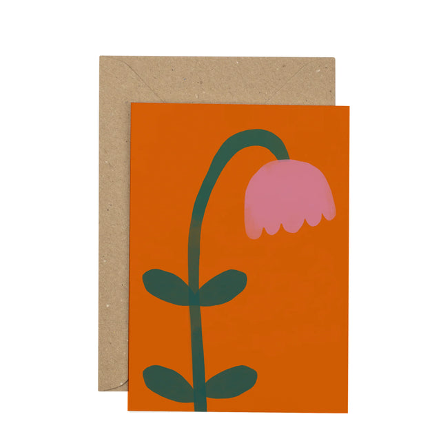 tulip-on-orange-greeting-card-plewsy