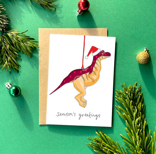 Kitsch Christmas Dinosaur