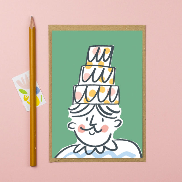cake-hat-green-greeting-card-letterbox-lane