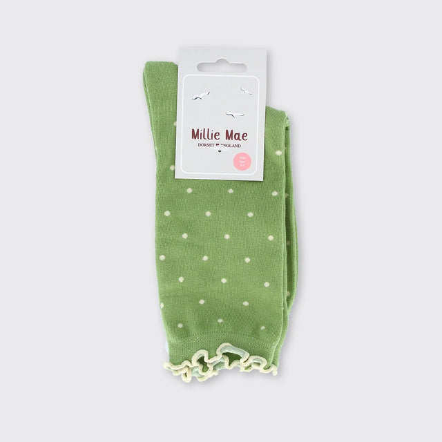 spot-and-ruffle-womens-socks-winter-green-millie-mae