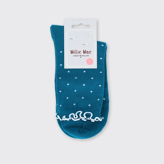 spot-and-ruffle-womens-socks-teal-millie-mae